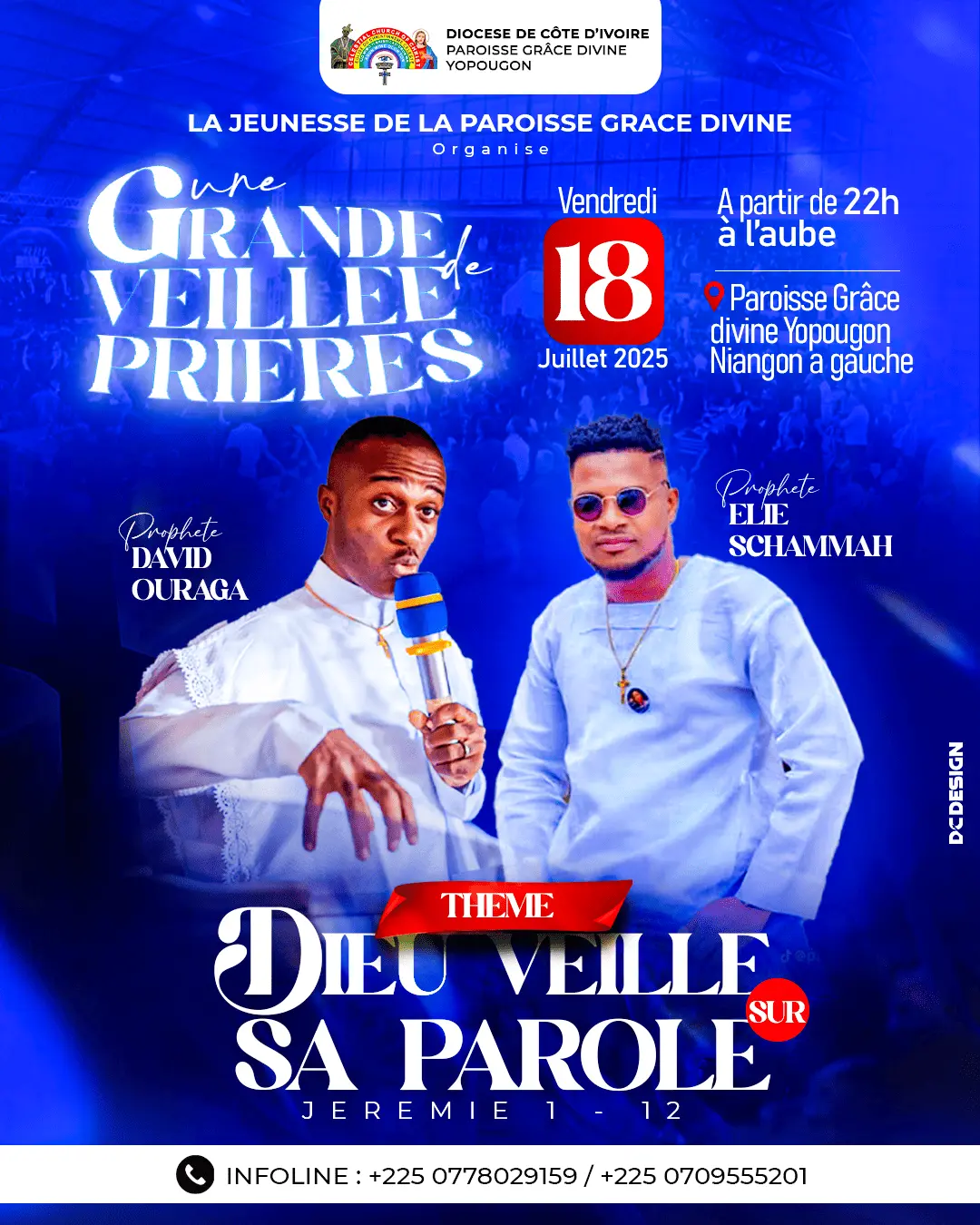 Affiche Veillée de la Jeunesse Grâce Divine